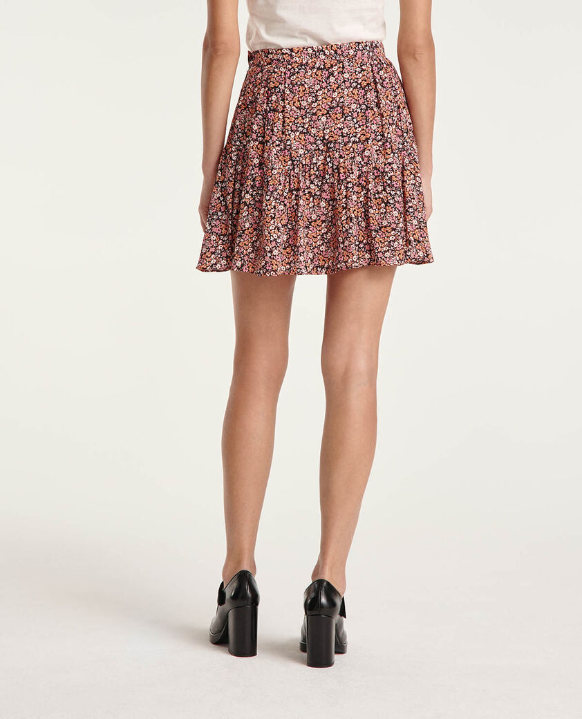 The Kooples DAMEN PINK kurzer rock flie&szlig;end bedruckt rosa volants