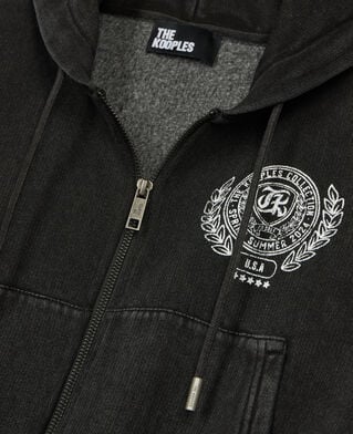 The Kooples F BLACK WASHED black blazon hoodie