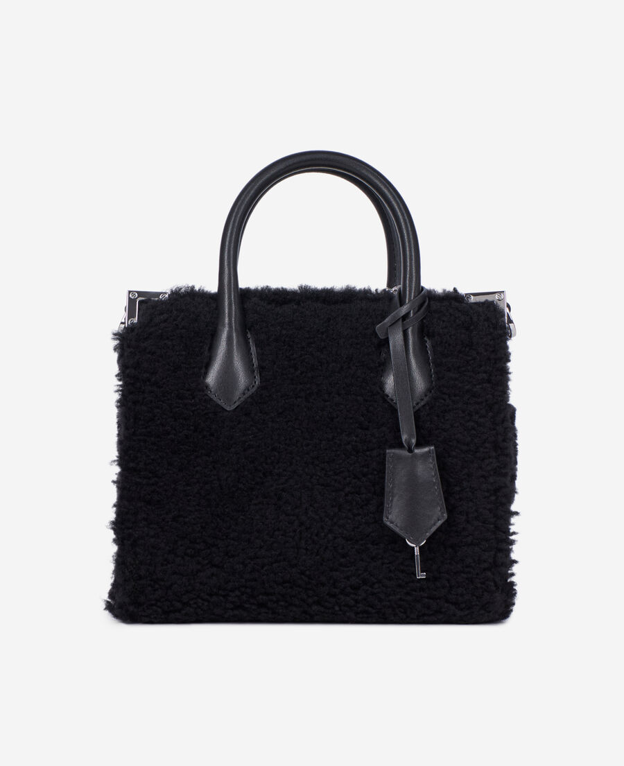 The Kooples F BLACK black shearling ming bag