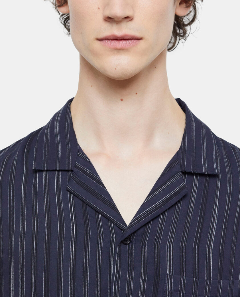 The Kooples H DARK NAVY-ECRU navy blue striped shirt