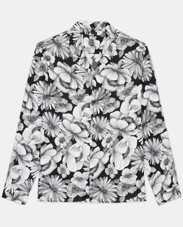 Floral shirt with hawaiian collar