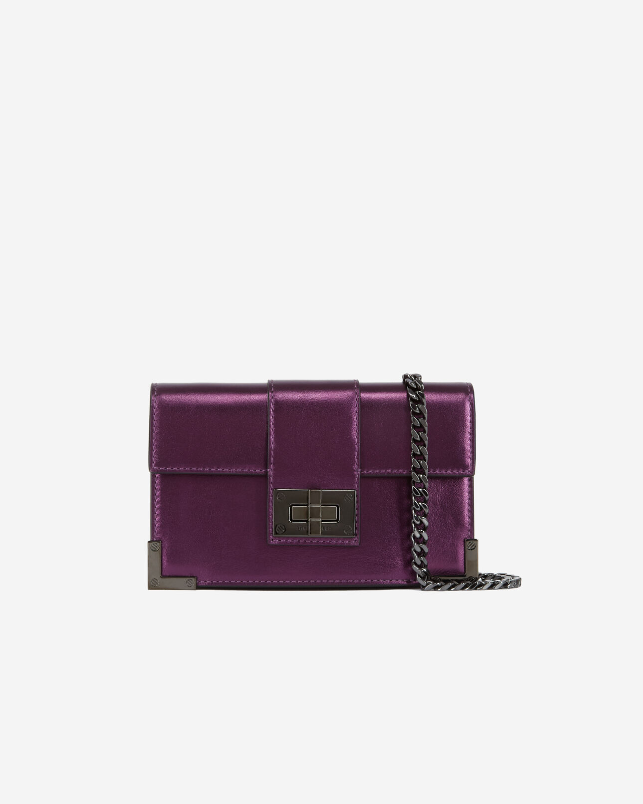 The Kooples WOMEN PURPLE small emily clutch bag in purple leather