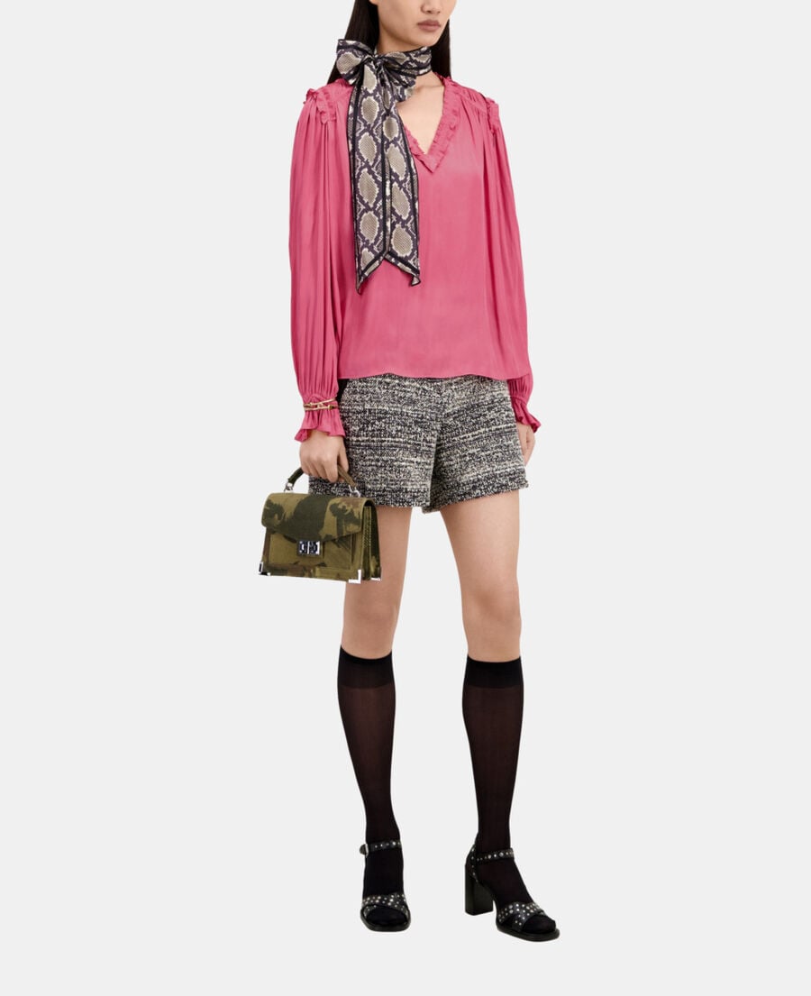 The Kooples MUJER PINK top rosa fruncidos