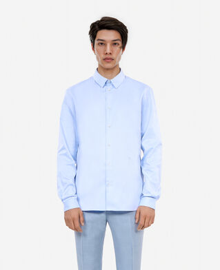 The Kooples MEN BLUE WHITE blue herringbone striped formal shirt