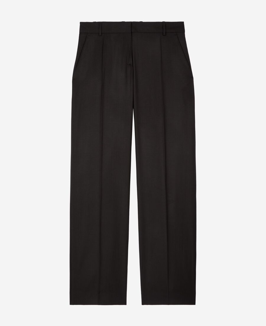 The Kooples DAMEN BLACK weite hose aus wolle schwarz