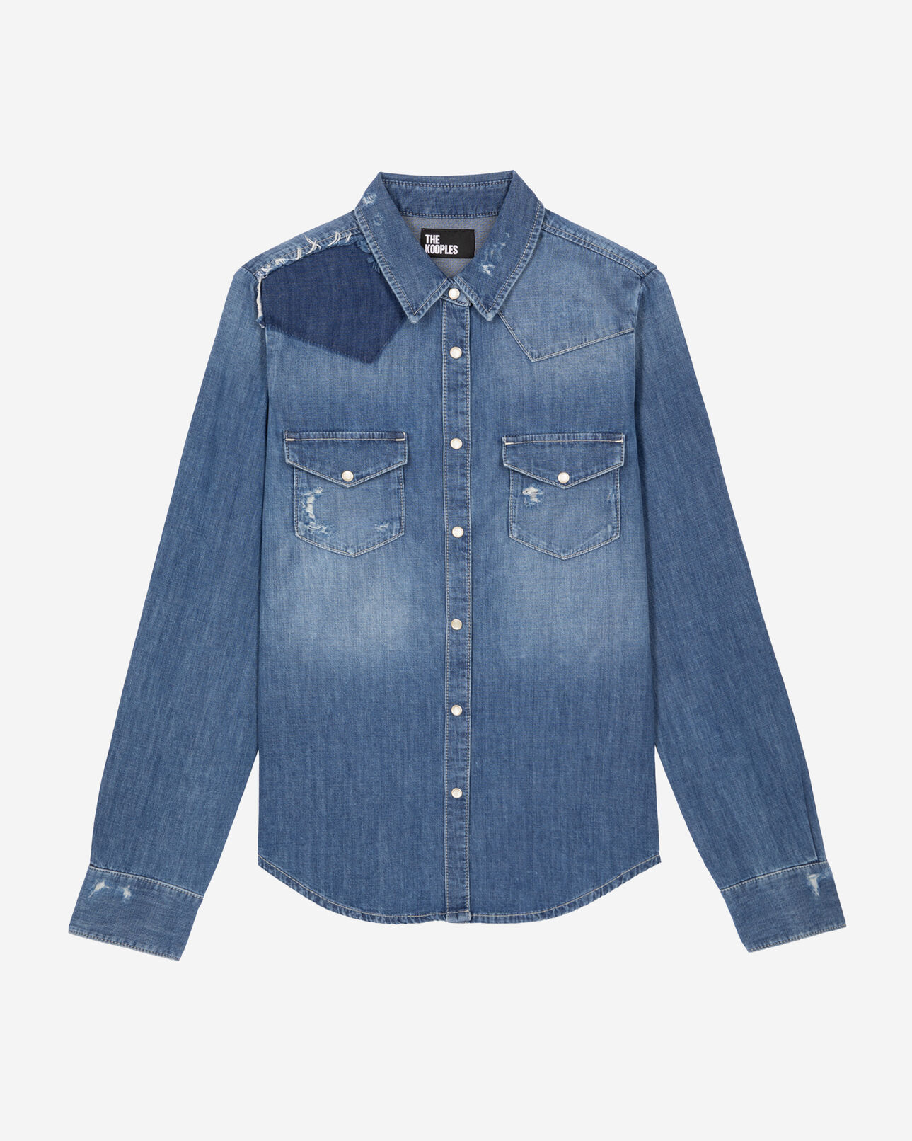 The Kooples FEMME USED chemise en denim bleue
