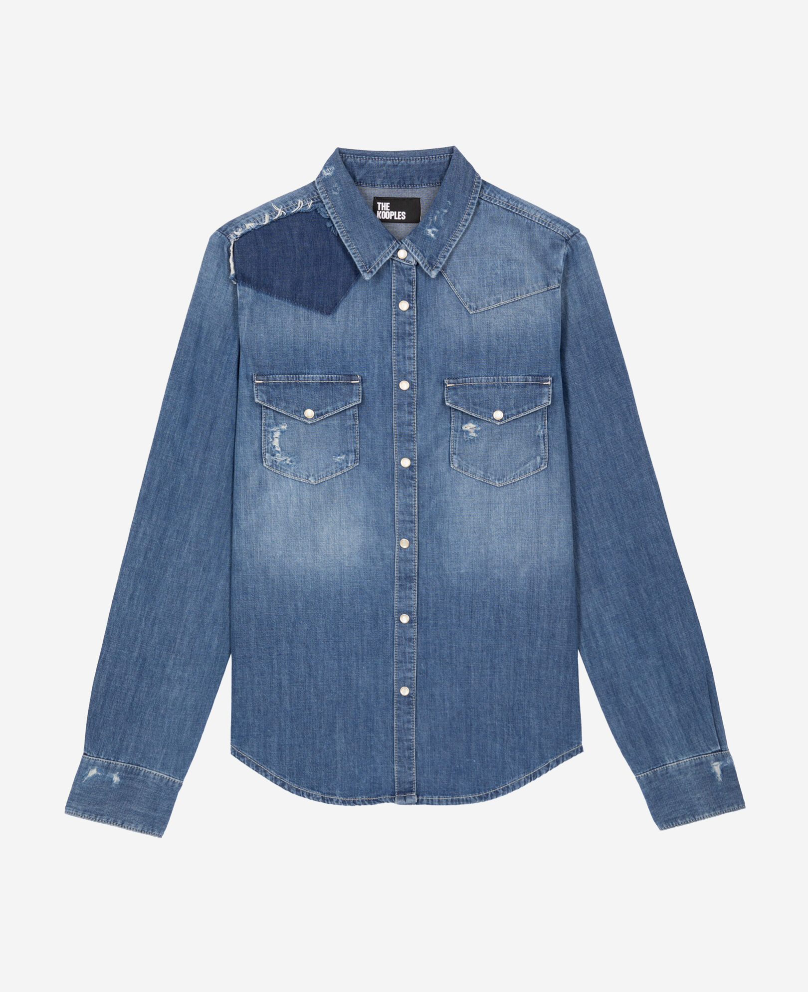 The Kooples FEMME USED chemise en denim bleue