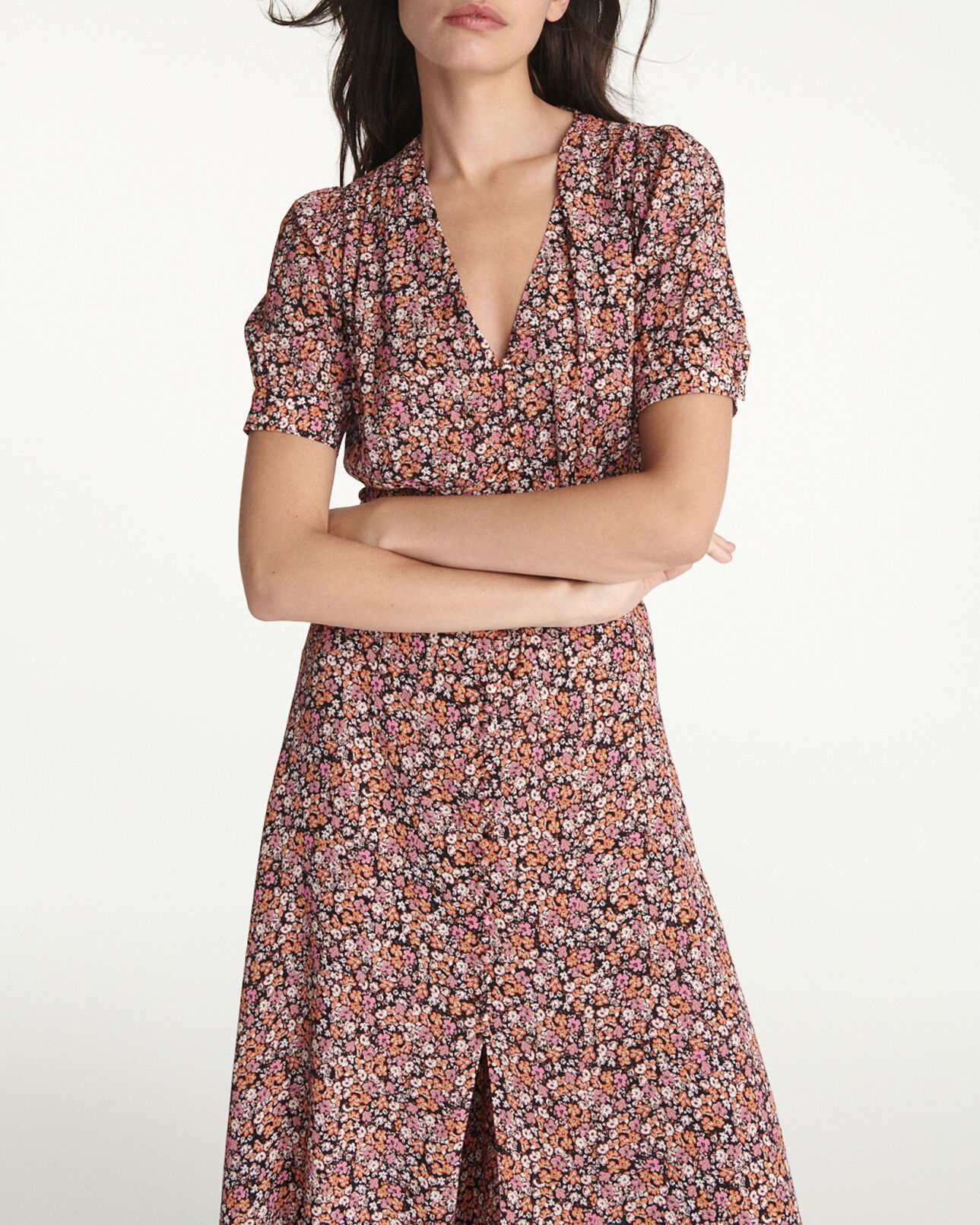 The Kooples WOMEN PINK floral long dress