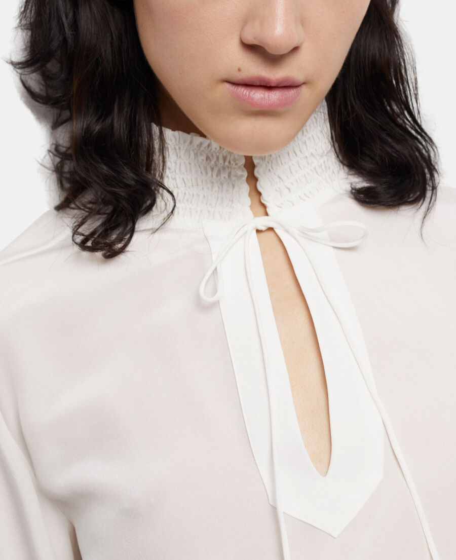 ecru silk blouse
