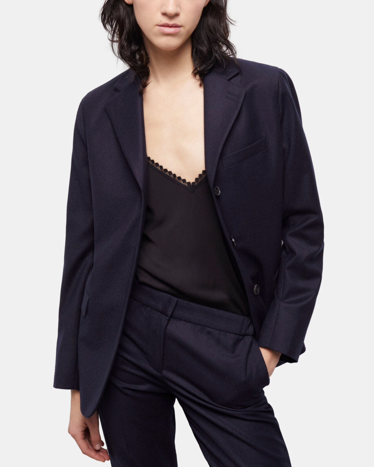 The Kooples DAMEN NAVY blaue anzugjacke aus wolle