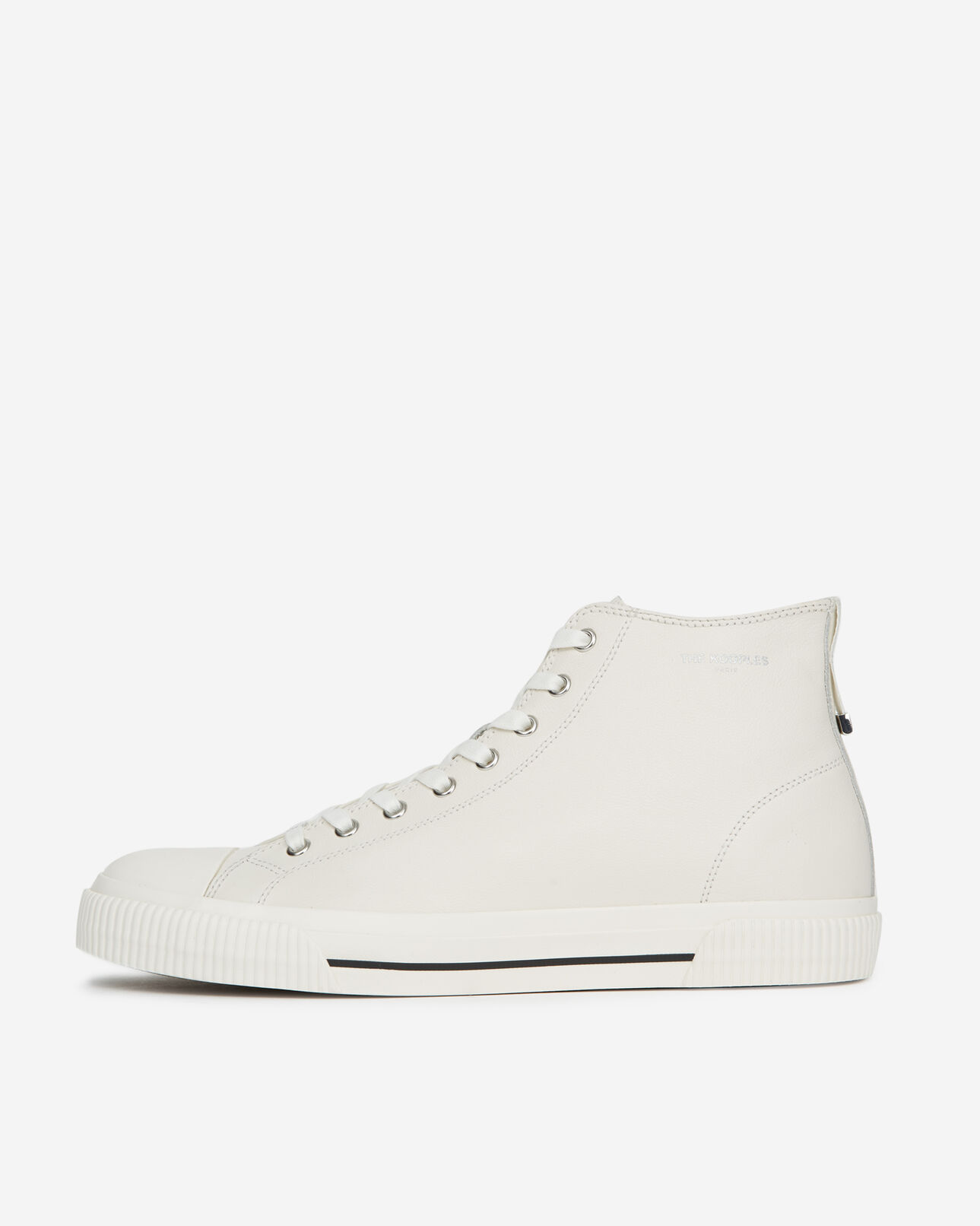 The Kooples HOMME WHITE baskets montantes blanches cuir lisse
