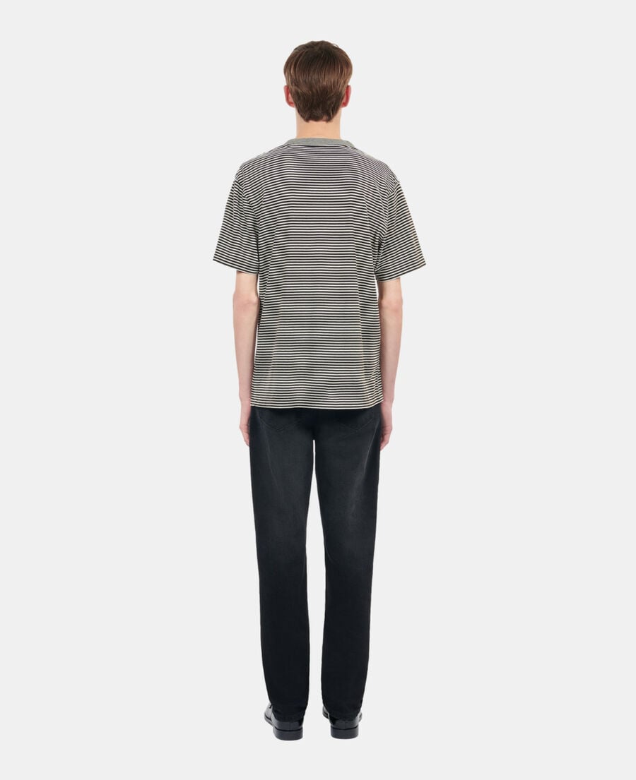 The Kooples H BLACK / WHITE striped blazon t-shirt