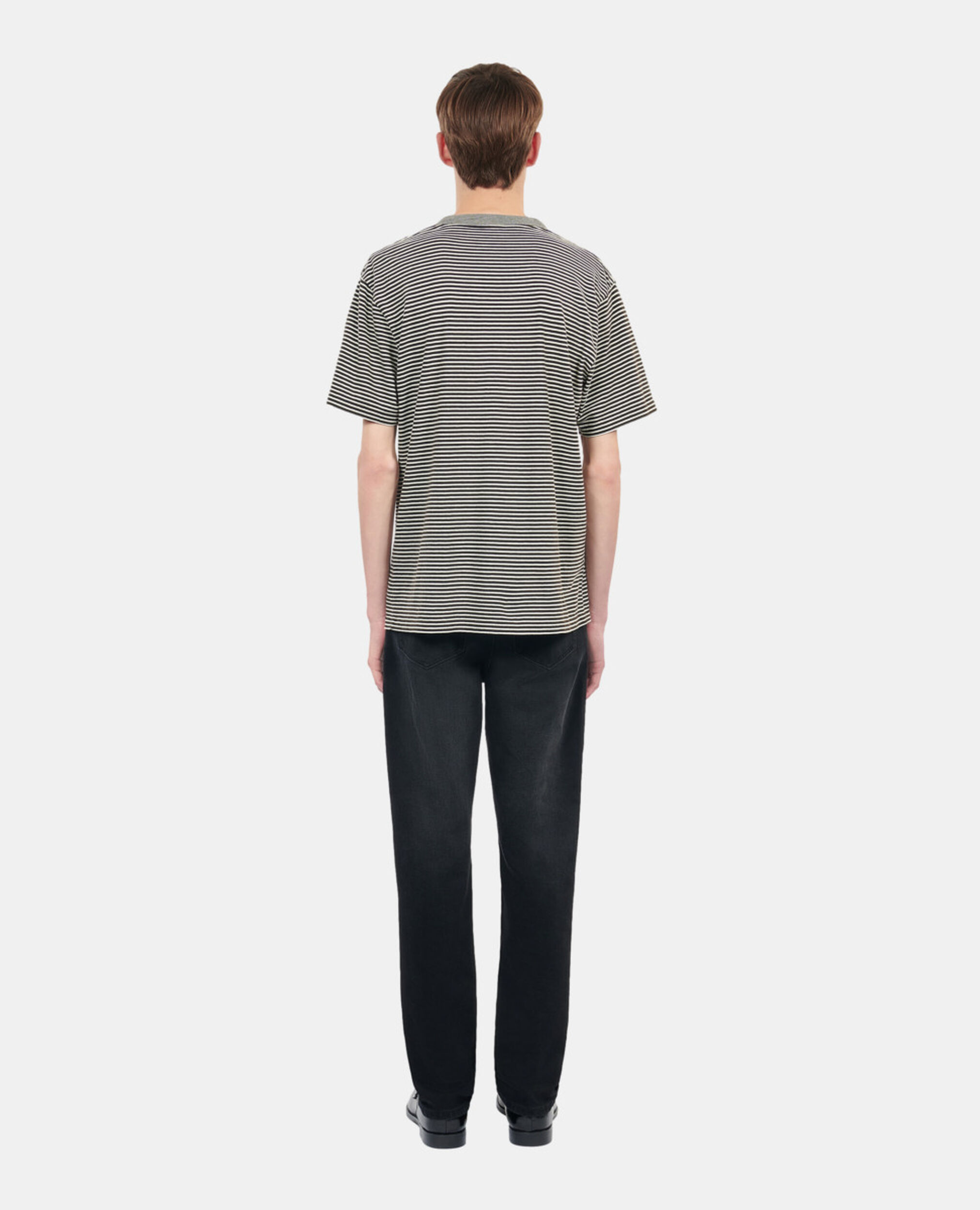 Striped Blazon t-shirt, BLACK / WHITE, hi-res image number null