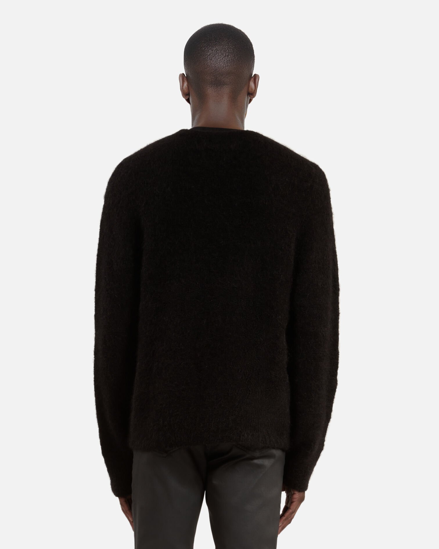 Black wool and mohair sweater, BLACK STONE, hi-res image number null