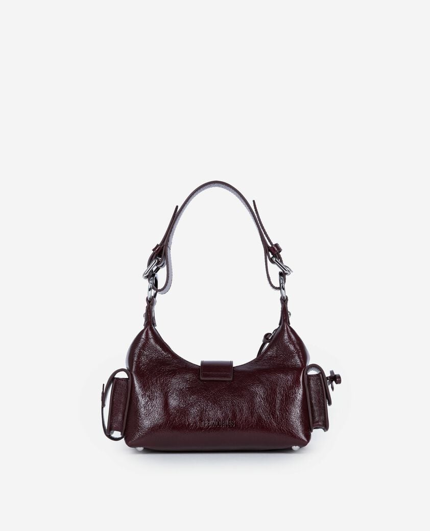 The Kooples DAMEN BORDEAUX kleine amelia-tasche aus bordeauxrotem cracked-leder