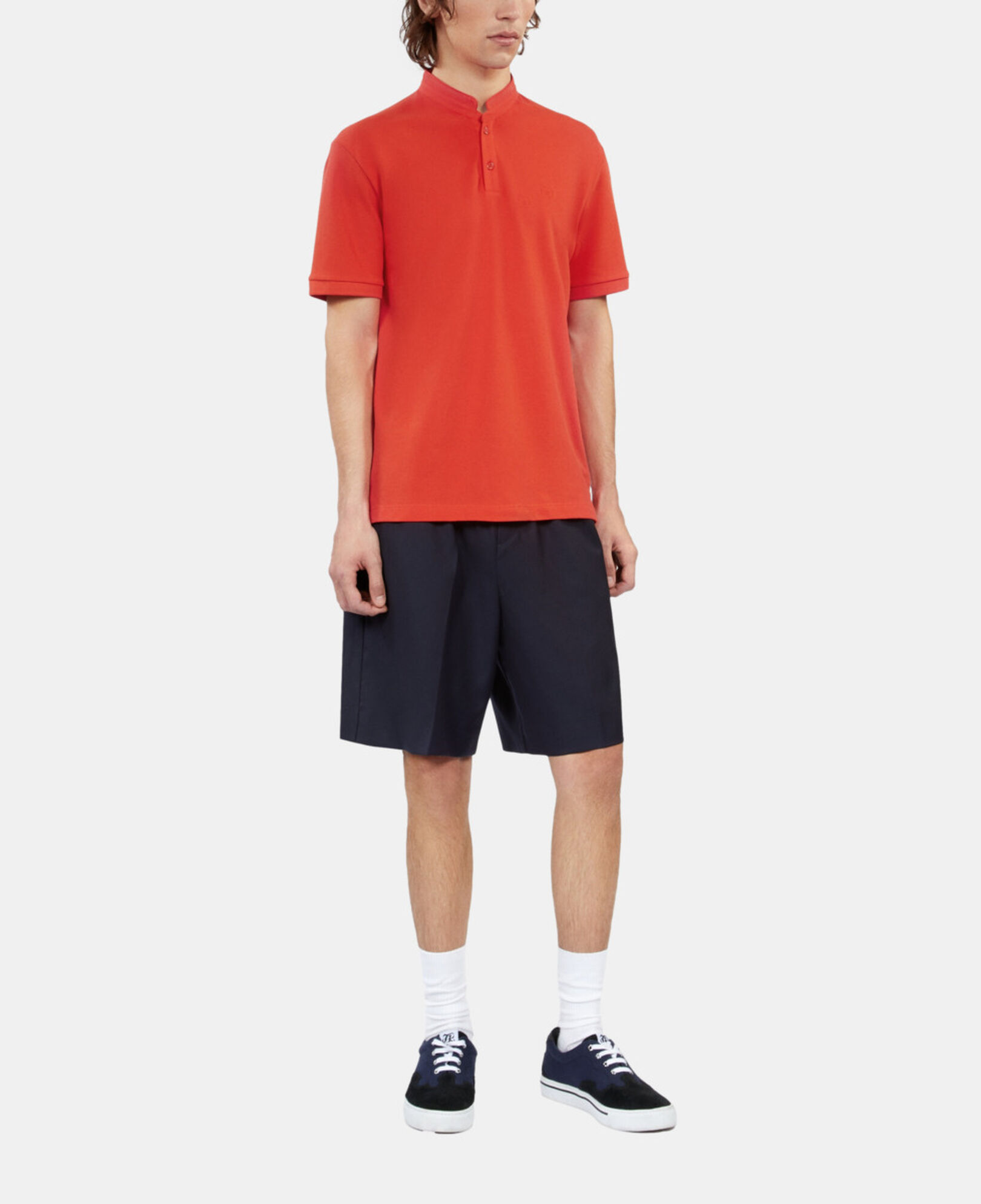 The Kooples MEN RED red pique cotton polo t-shirt