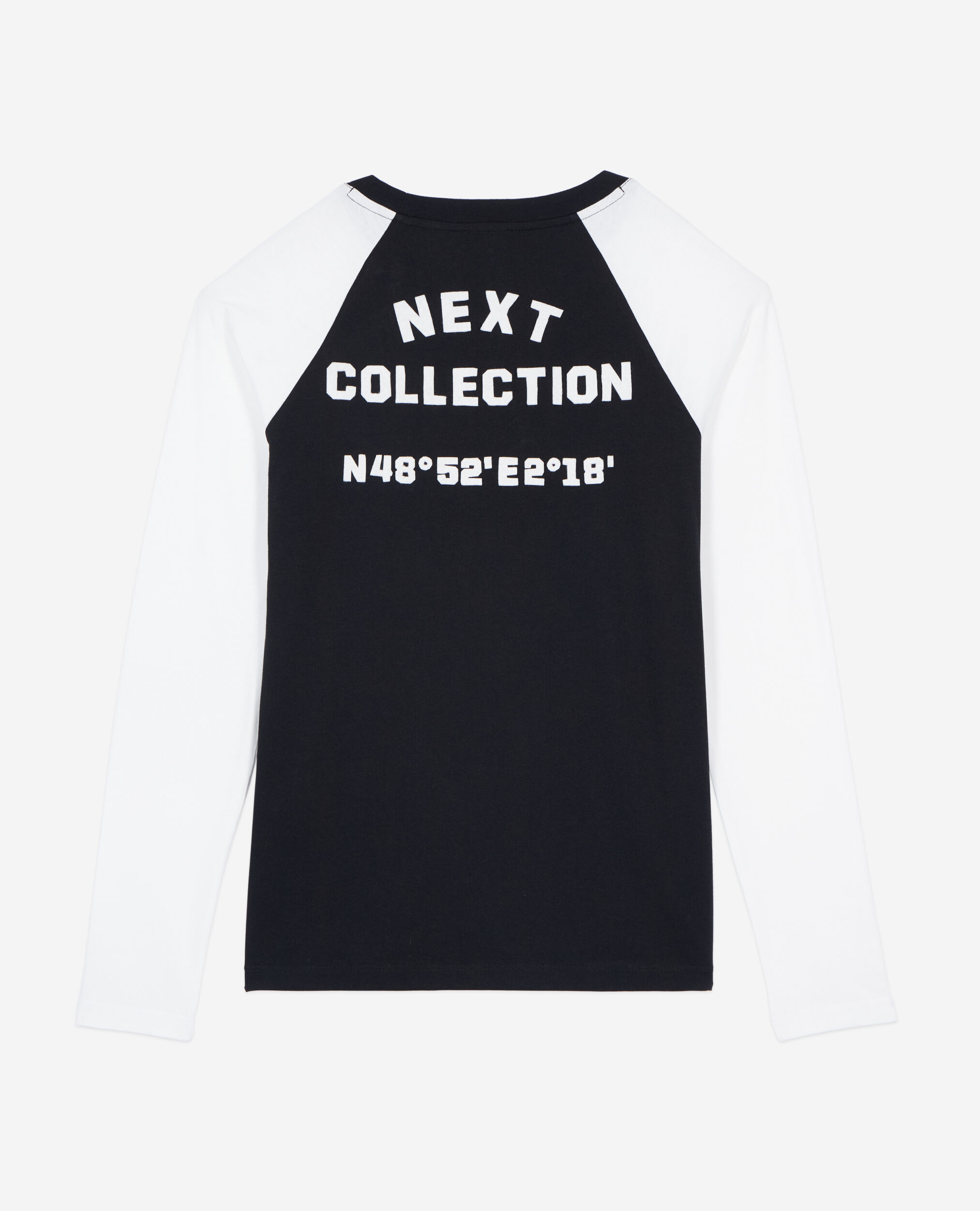 T-shirt manches longues noir et blanc, BLACK, hi-res image number null