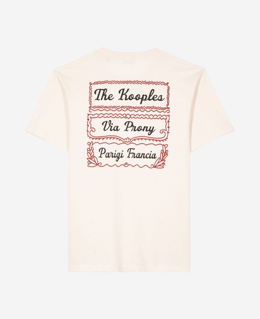 The Kooples HOMME LIGHT BEIGE t-shirt avec s&eacute;rigraphie via prony beige