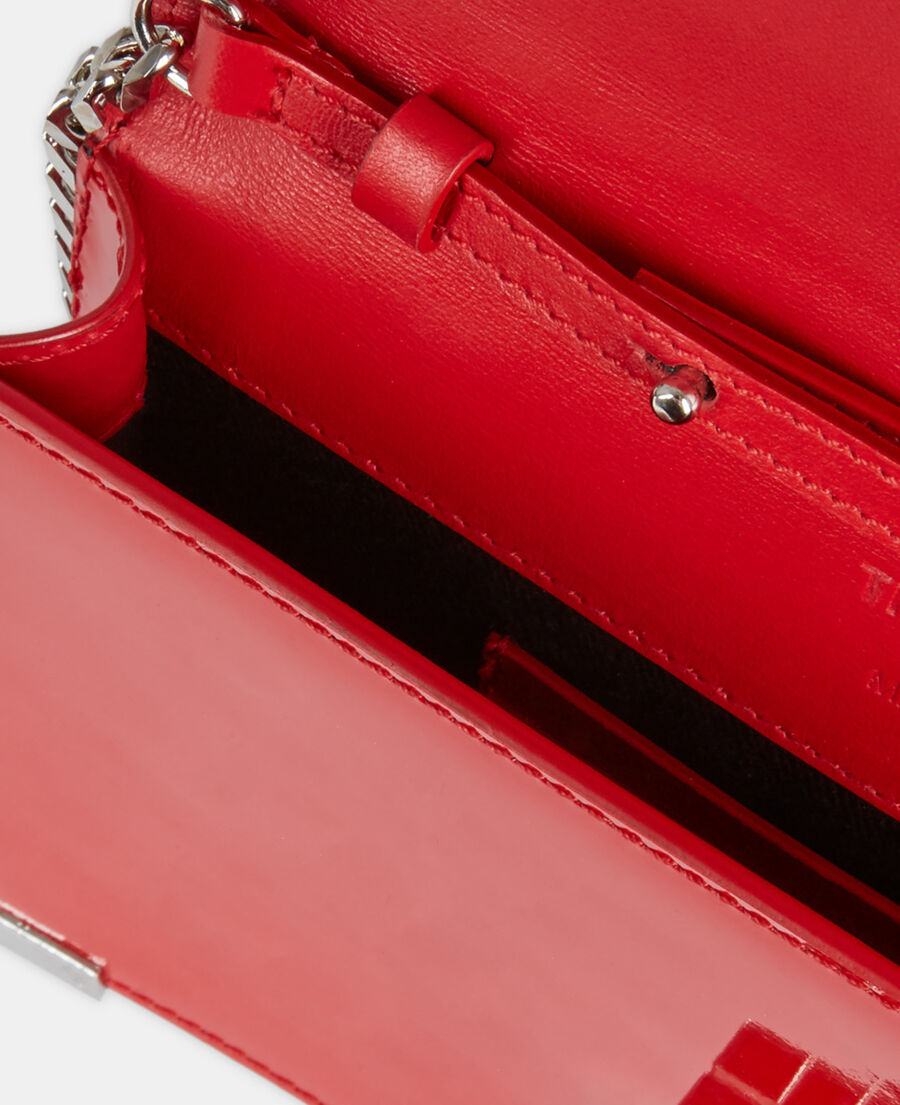 pochette emily medium en cuir rouge