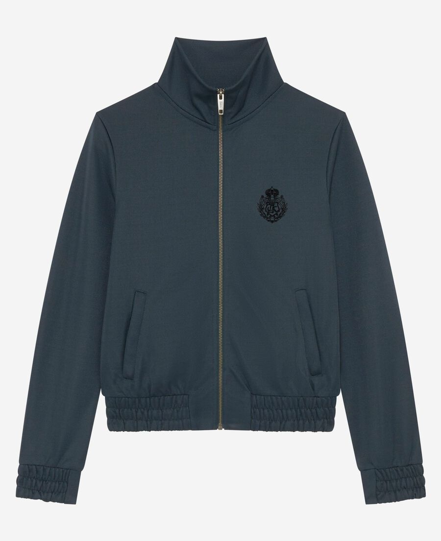 The Kooples WOMEN FOREST dark green zip-up sweatshirt