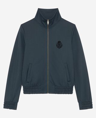 The Kooples WOMEN FOREST dark green zip-up sweatshirt