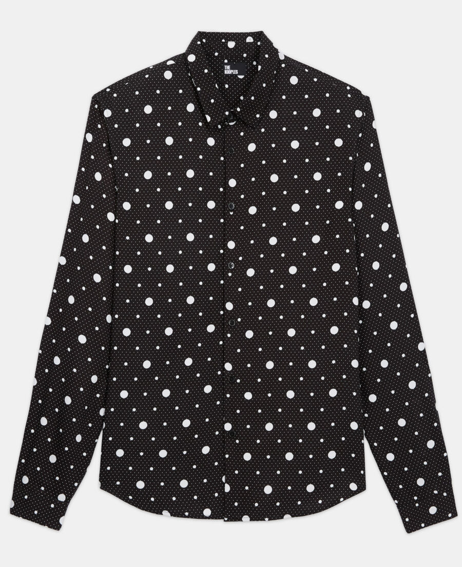 The Kooples HOMME BLACK-ECRU chemise col classique imprimée