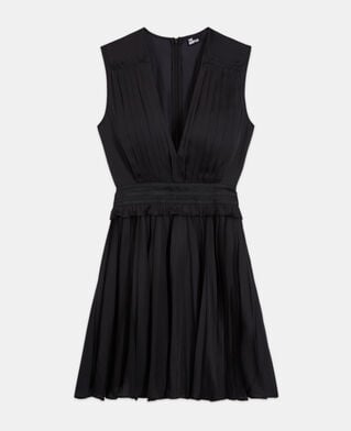 The Kooples DAMEN BLACK schwarzes kurzes faltenkleid