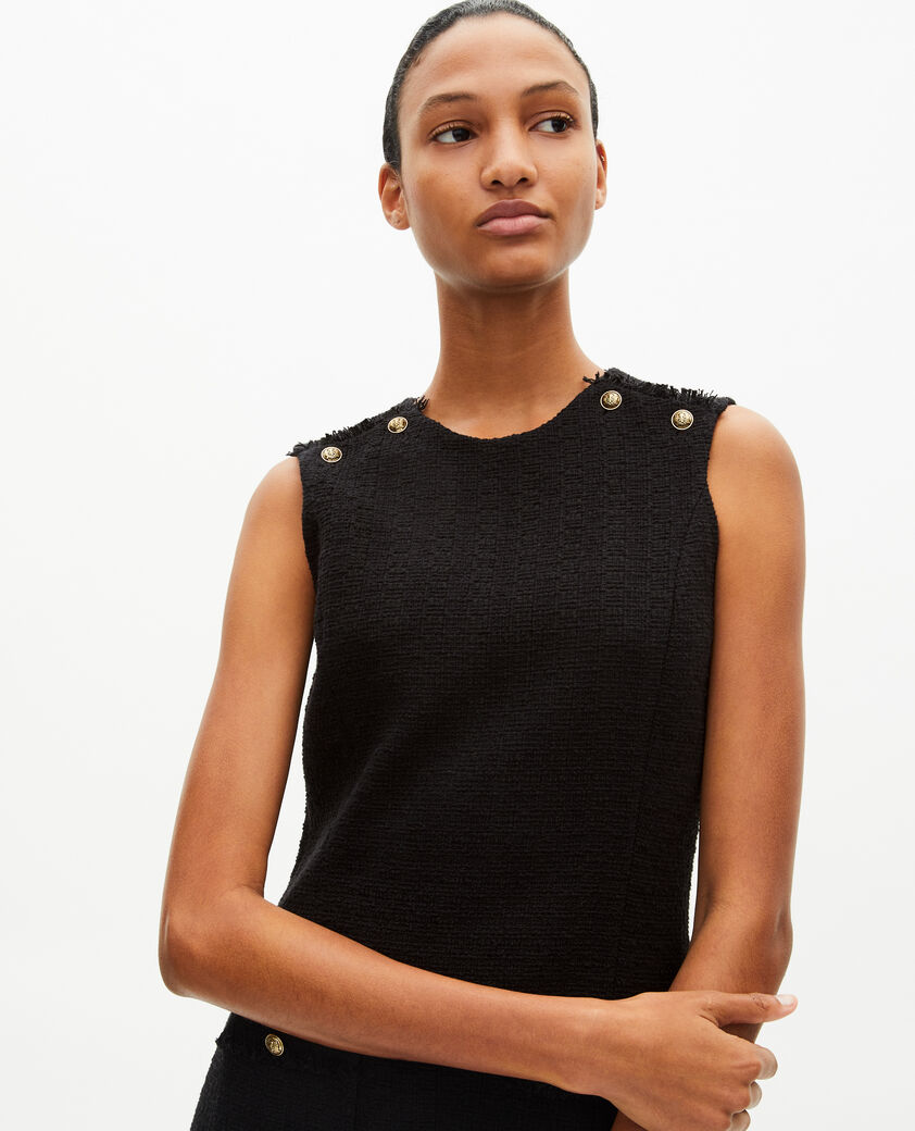 The Kooples WOMEN BLACK short black tweed dress