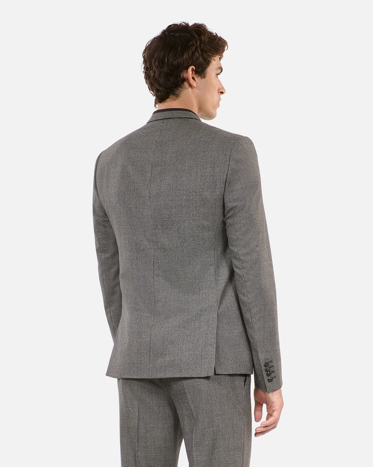 The Kooples HOMME BLACK GREY veste de costume pied de poule noir et blanc
