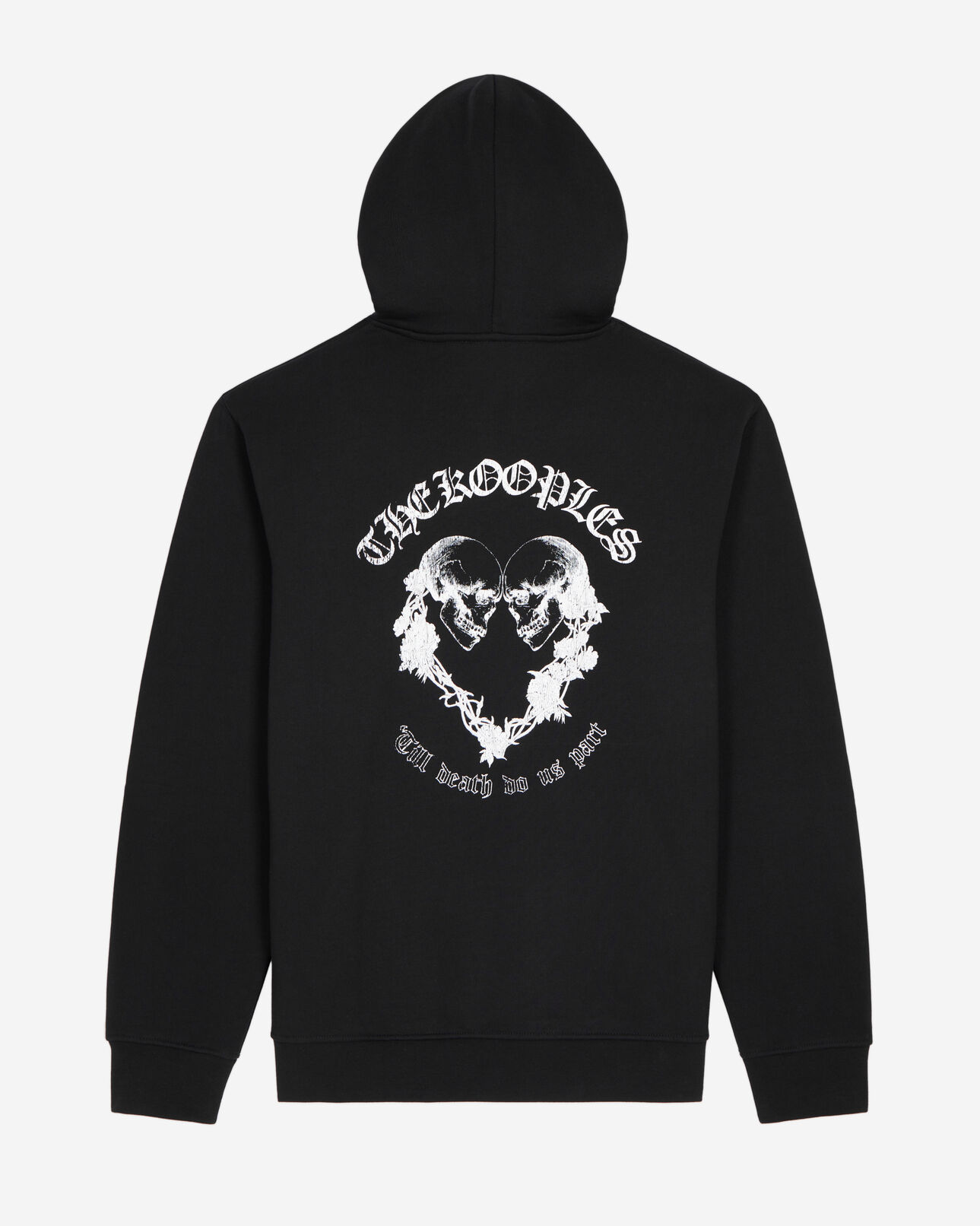 The Kooples HOMBRE BLACK sudadera capucha negra serigrafía skull heart