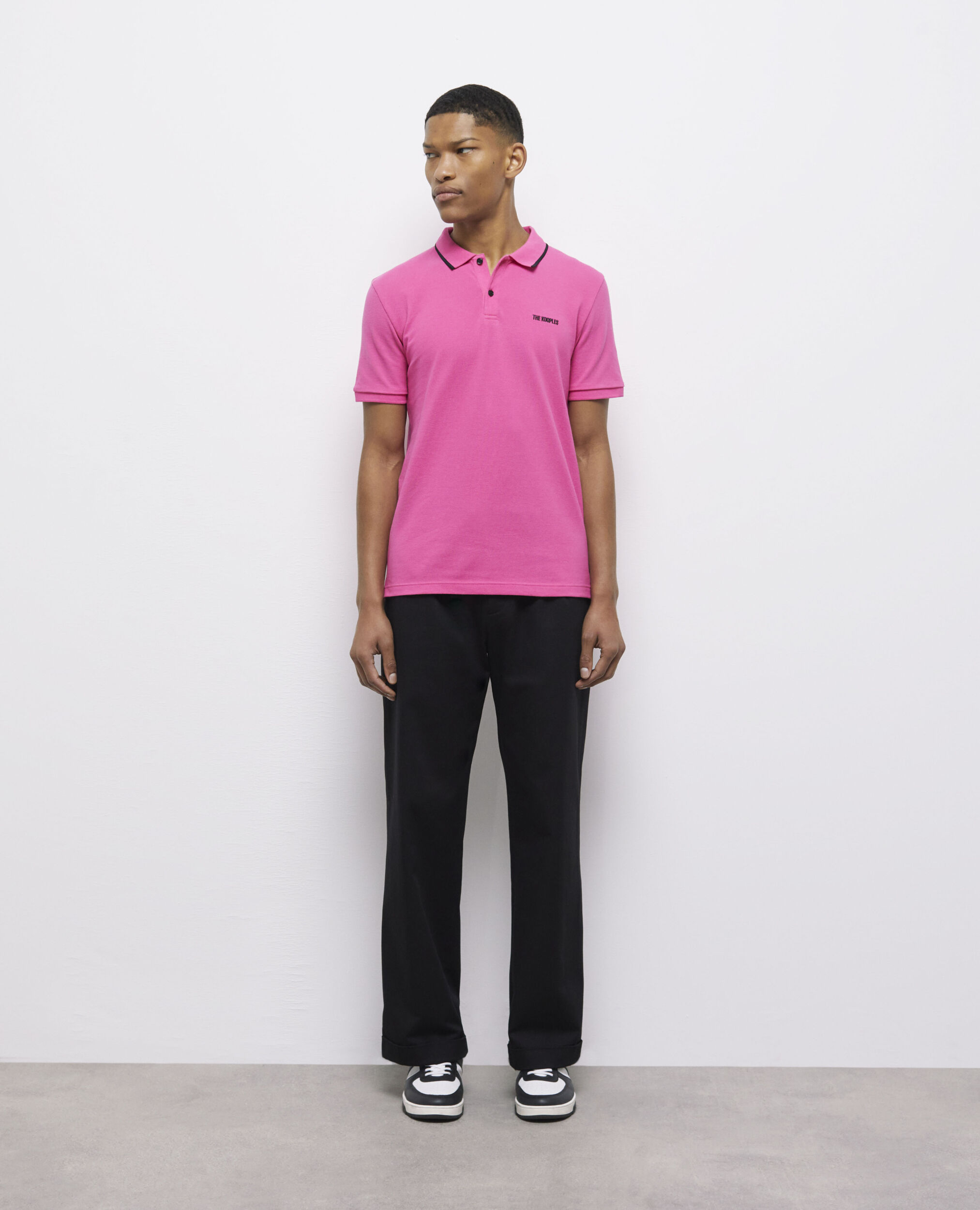 Pink polo discount black pants