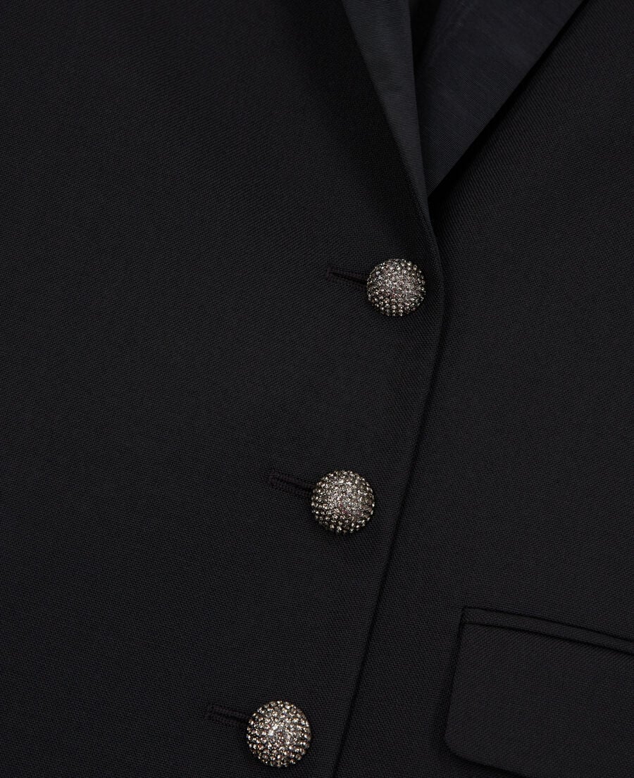 The Kooples FEMME BLACK robe courte en laine noire