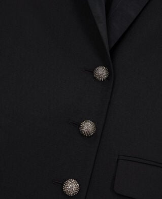 The Kooples FEMME BLACK robe courte en laine noire