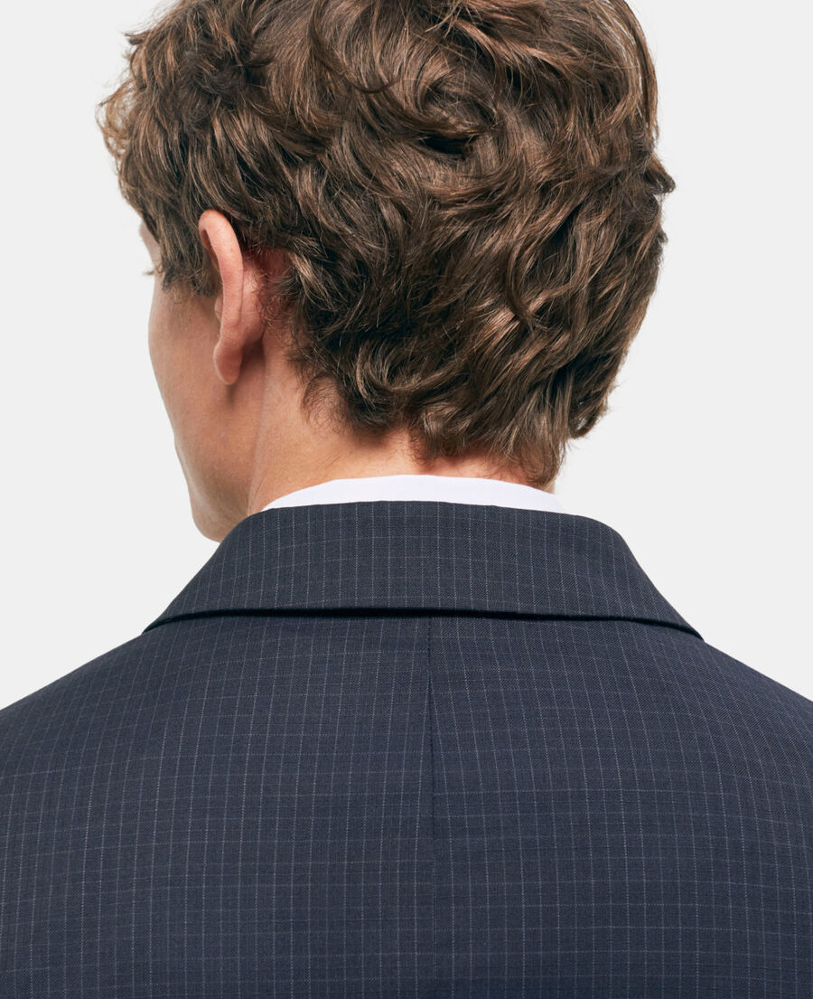 veste de costume en laine à carreaux