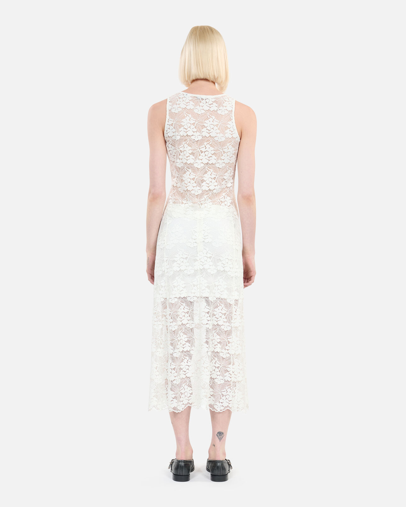 The Kooples WOMEN ECRU long ecru lace skirt