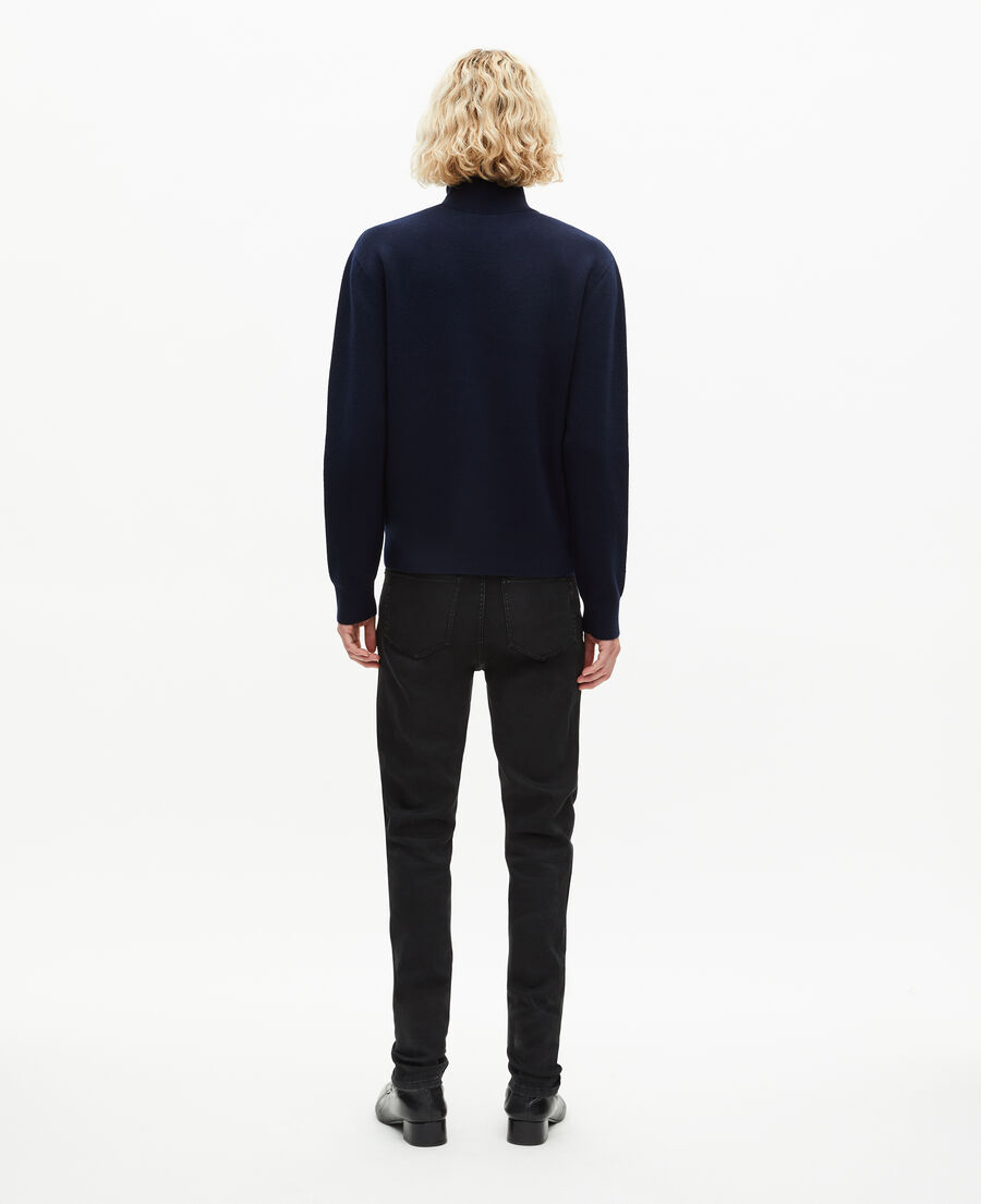 The Kooples H NAVY double-faced navy trucker-neck sweater