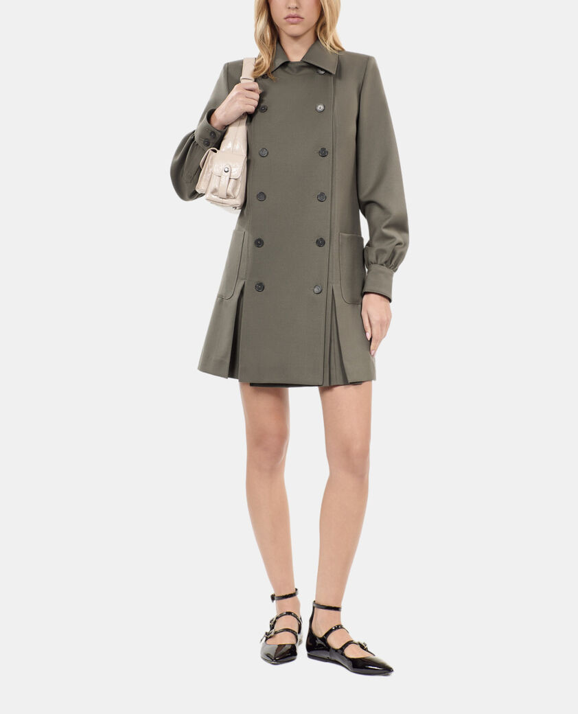 The Kooples DAMEN KAKI kurzes, khakifarbenes kost&uuml;mkleid