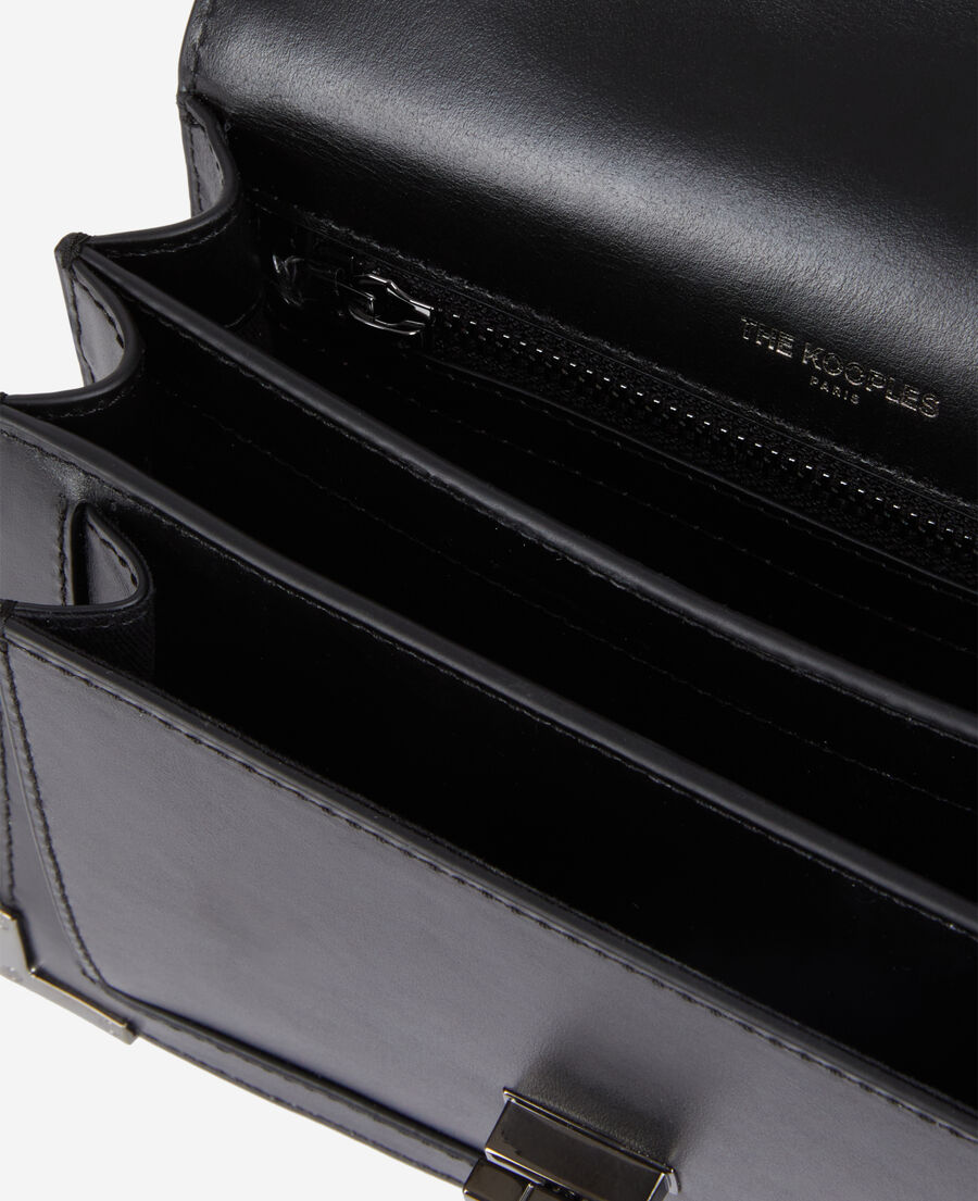 The Kooples WOMEN BLACK small emily bag in black leather with stars