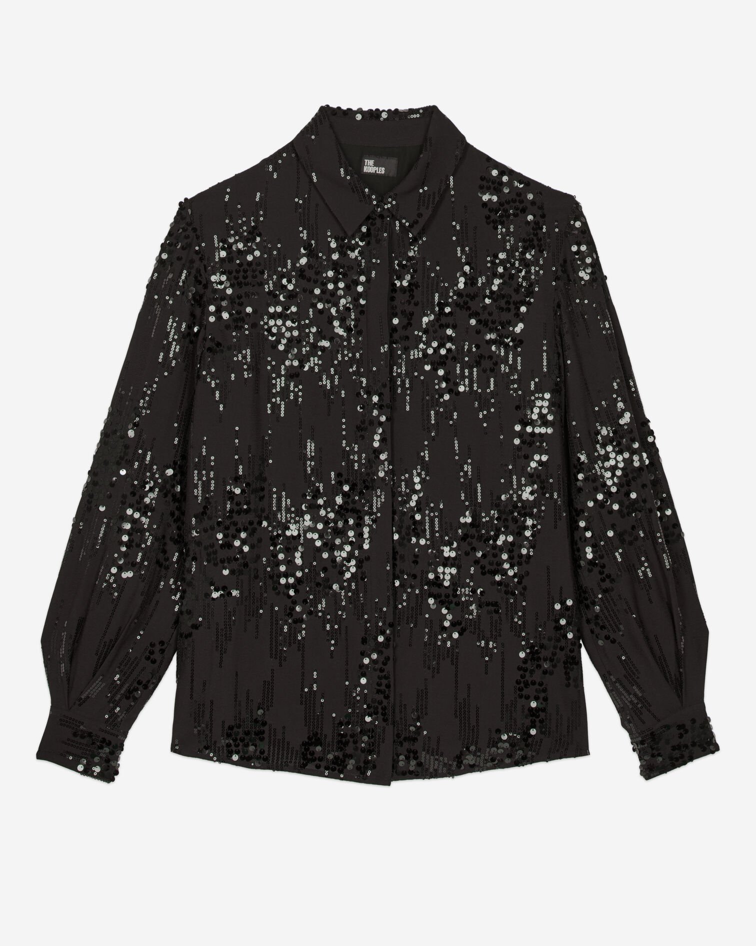 Chemise à sequins noire, BLACK, hi-res image number null
