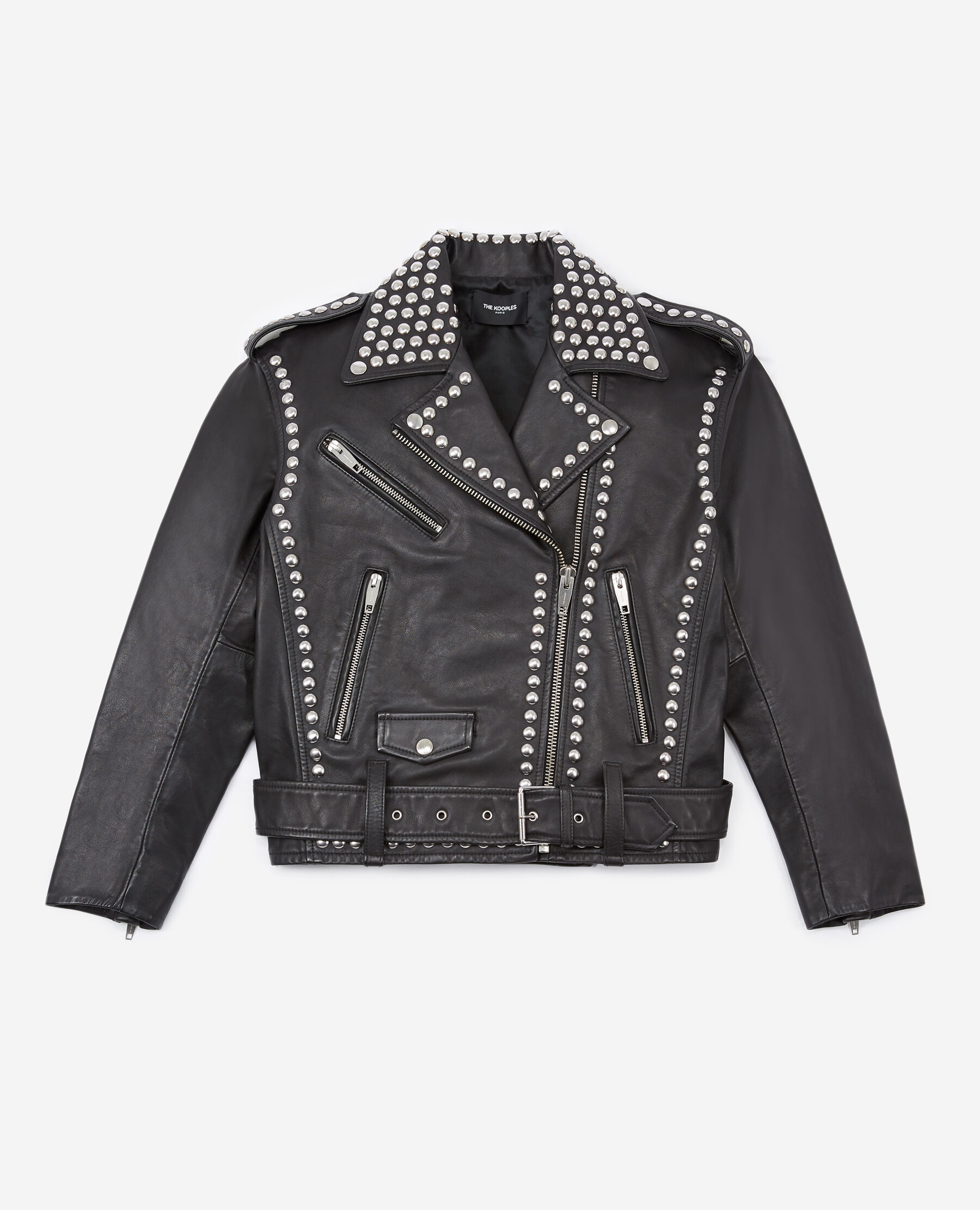 Black leather hotsell jacket with studs