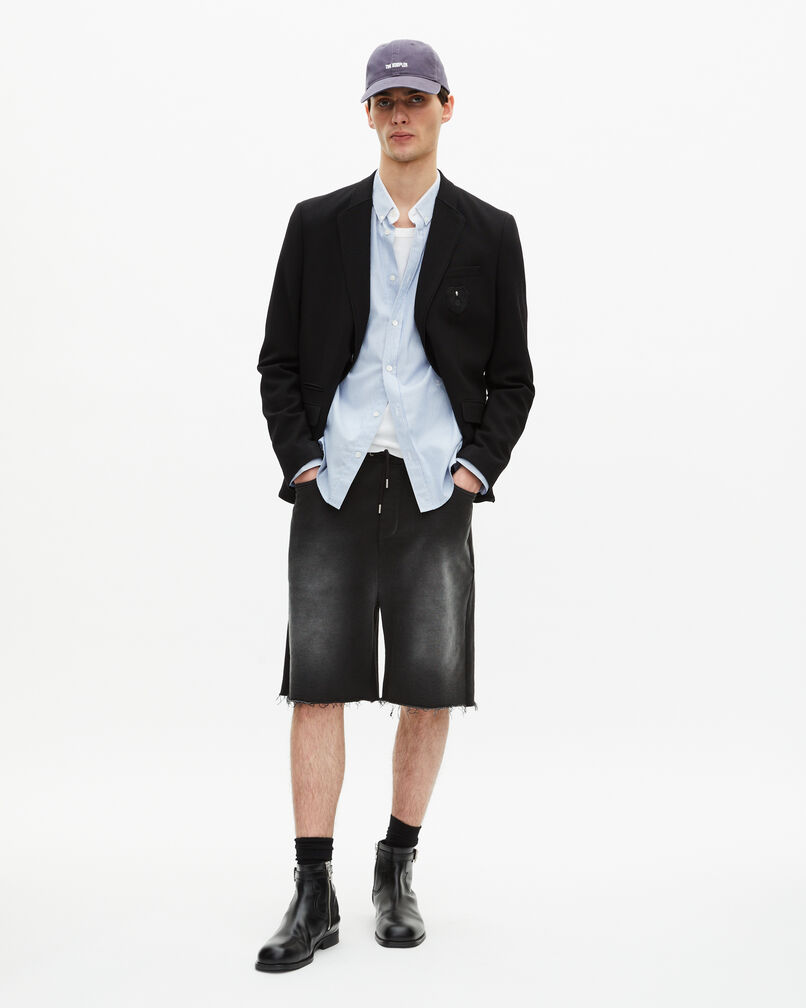 The Kooples HOMME BLACK WASHED bermuda en coton délavé noir