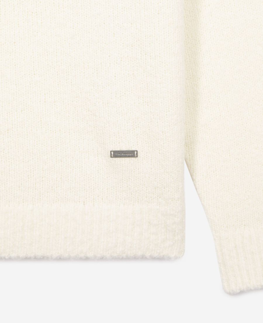 The Kooples MEN LIGHT BEIGE beige wool tunisian collar sweater