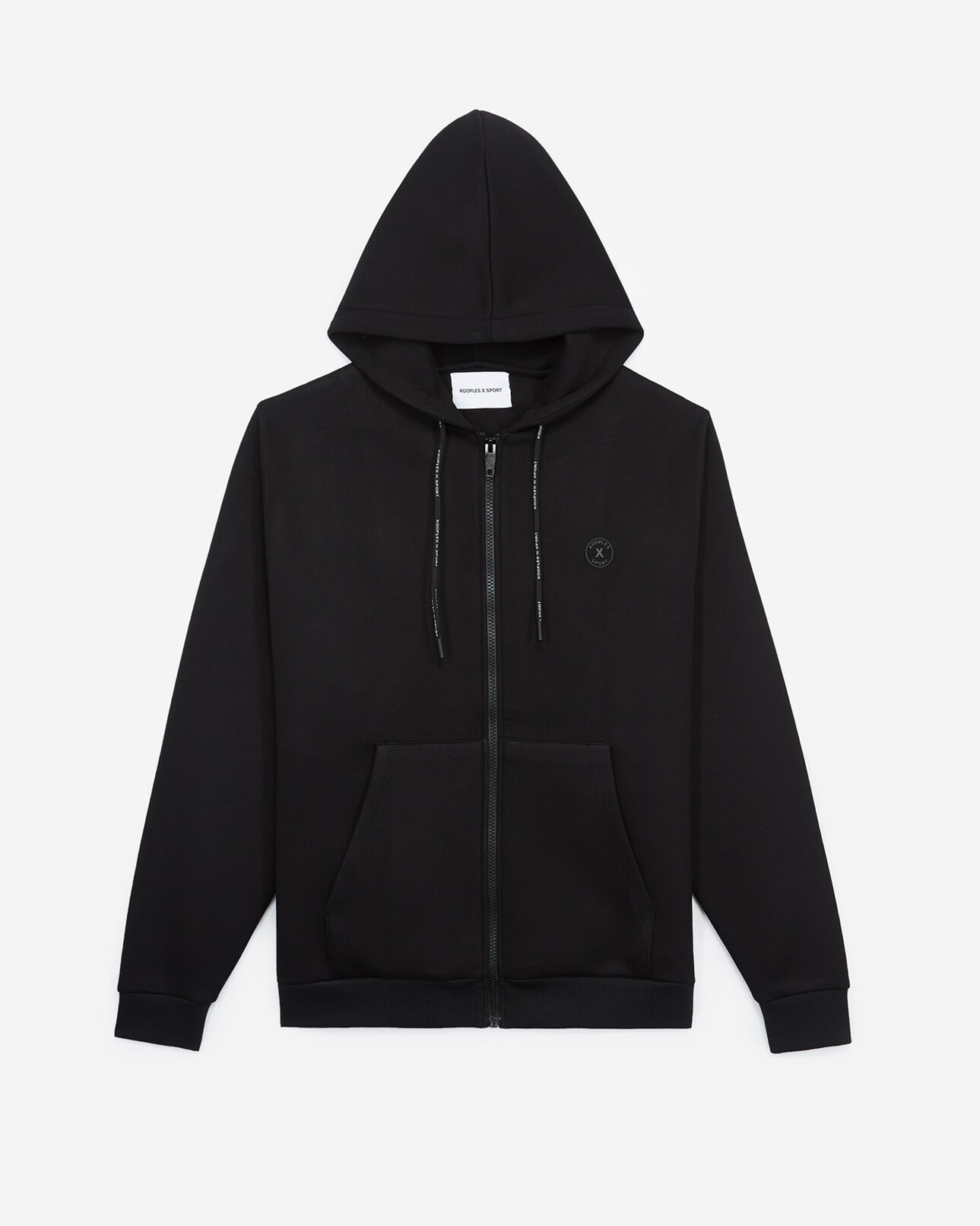 The Kooples HERREN BLACK schwarze sportswear-jacke mit kängurutasche