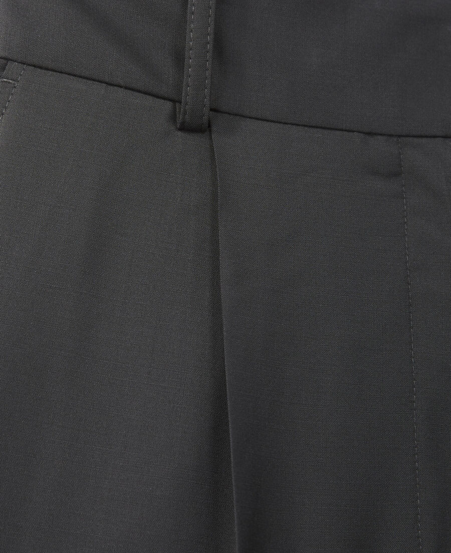 loose-fitting wool suit pants