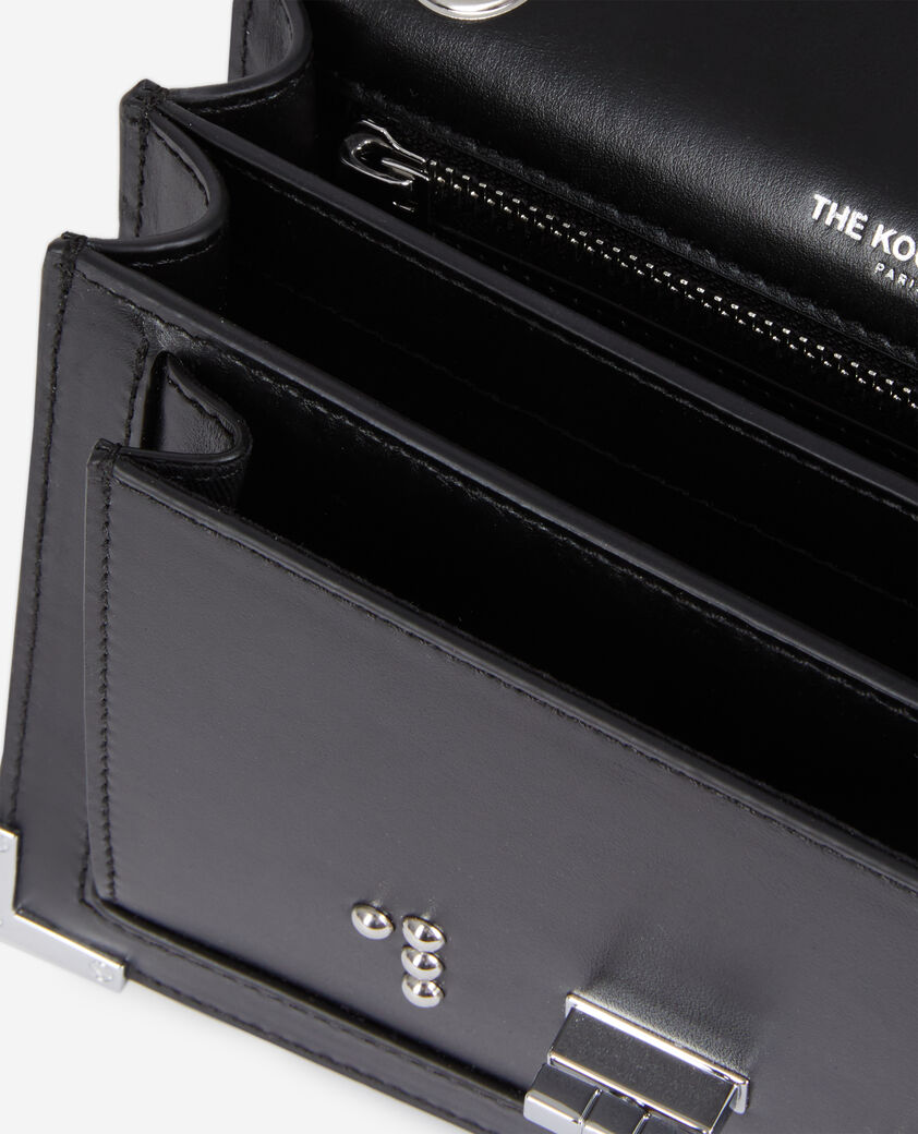 The Kooples WOMEN BLACK emily chain bag in black leather with studs