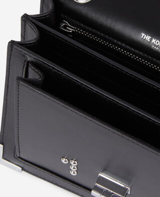 The Kooples WOMEN BLACK emily chain bag in black leather with studs