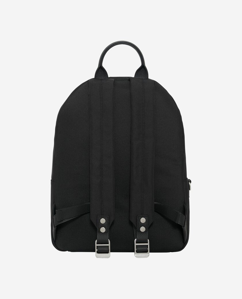 The Kooples MEN BLACK black canvas and grained leather backpack