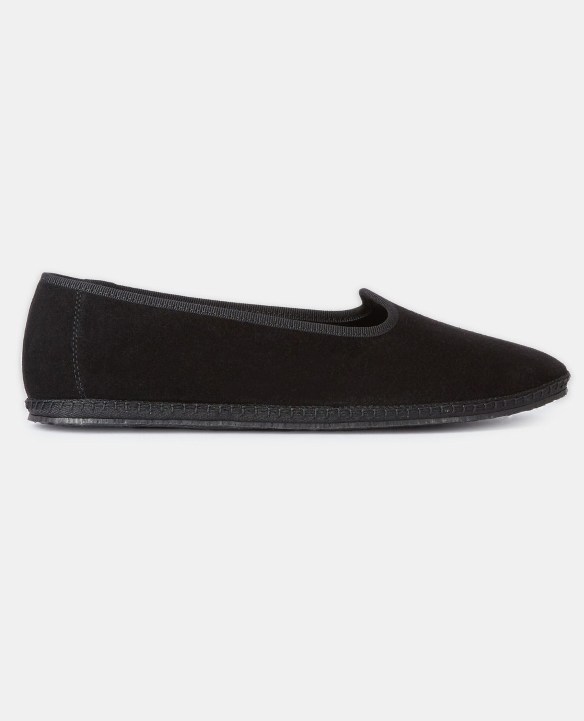 Black leather slippers, BLACK, hi-res image number null