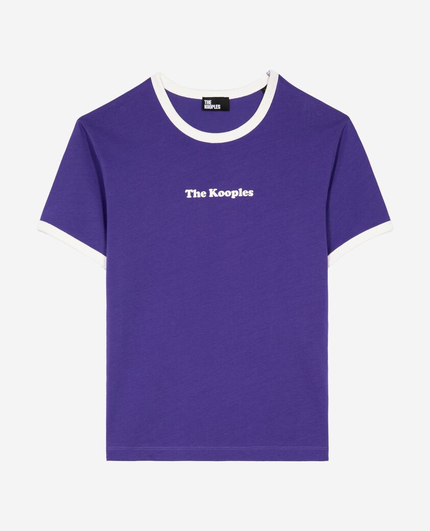 The Kooples FEMME ELECTRIC BLUE t-shirt avec s&eacute;rigraphie violet