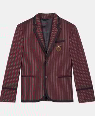 The Kooples HOMME BLACK - RED veste &agrave; rayures en laine m&eacute;lang&eacute;e